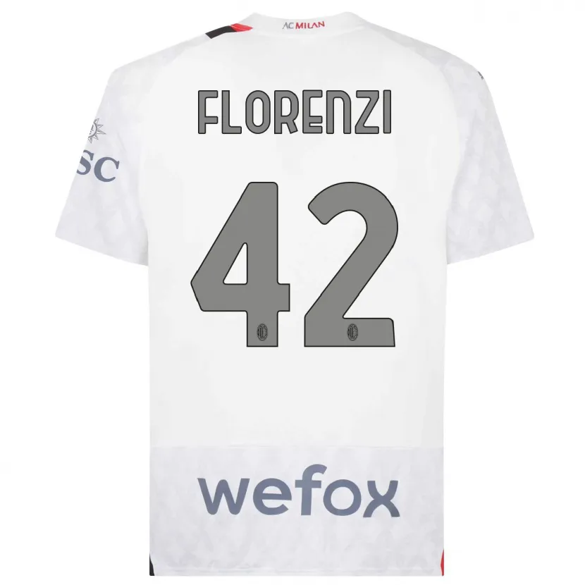 Danxen Niño Camiseta Alessandro Florenzi #42 Blanco 2ª Equipación 2023/24 La Camisa