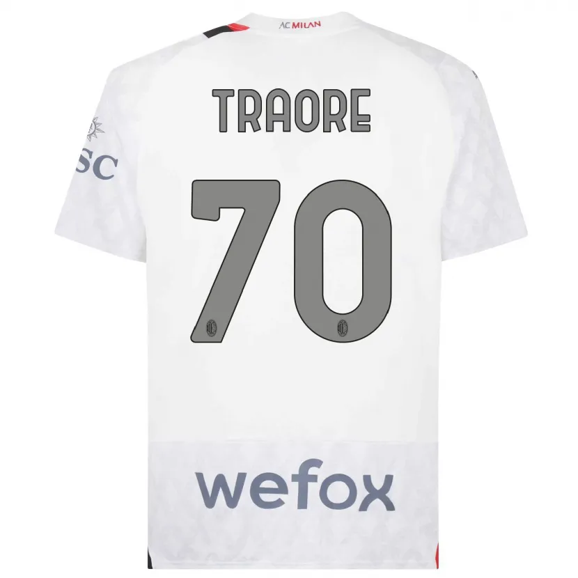 Danxen Niño Camiseta Chaka Traorè #70 Blanco 2ª Equipación 2023/24 La Camisa