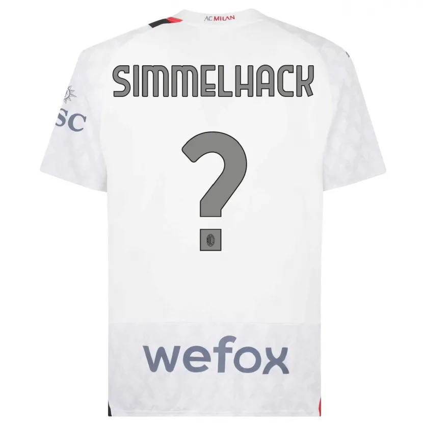 Danxen Niño Camiseta Alexander Simmelhack #0 Blanco 2ª Equipación 2023/24 La Camisa