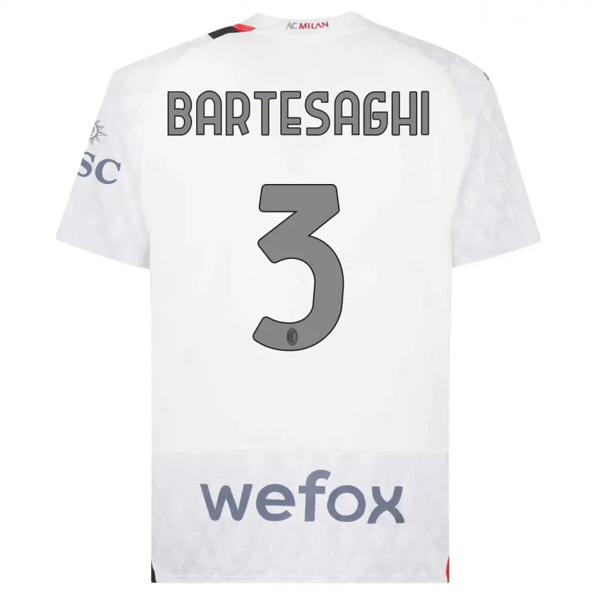 Danxen Niño Camiseta Davide Bartesaghi #3 Blanco 2ª Equipación 2023/24 La Camisa