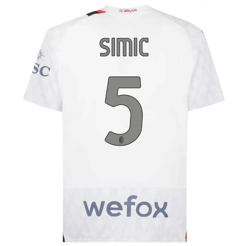 Danxen Niño Camiseta Jan-Carlo Simic #5 Blanco 2ª Equipación 2023/24 La Camisa