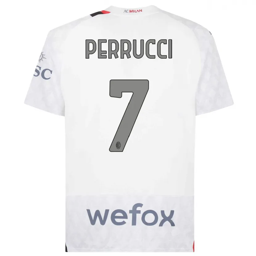 Danxen Niño Camiseta Vincenzo Perrucci #7 Blanco 2ª Equipación 2023/24 La Camisa