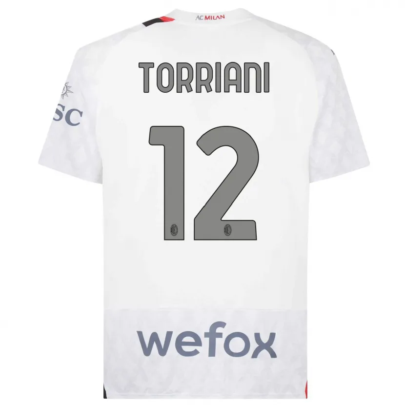 Danxen Niño Camiseta Lorenzo Torriani #12 Blanco 2ª Equipación 2023/24 La Camisa