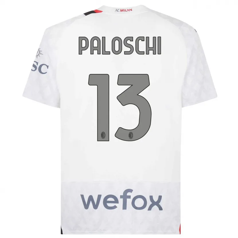 Danxen Niño Camiseta Dorian Paloschi #13 Blanco 2ª Equipación 2023/24 La Camisa