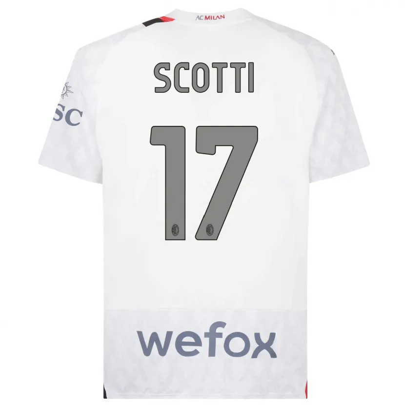 Danxen Niño Camiseta Filippo Scotti #17 Blanco 2ª Equipación 2023/24 La Camisa