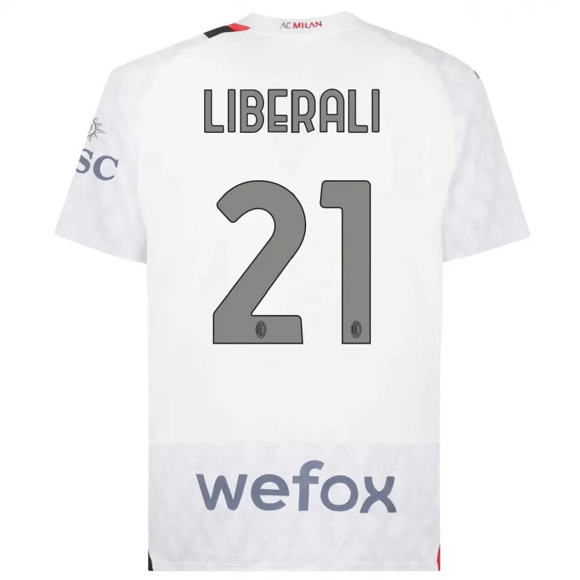 Danxen Niño Camiseta Mattia Liberali #21 Blanco 2ª Equipación 2023/24 La Camisa