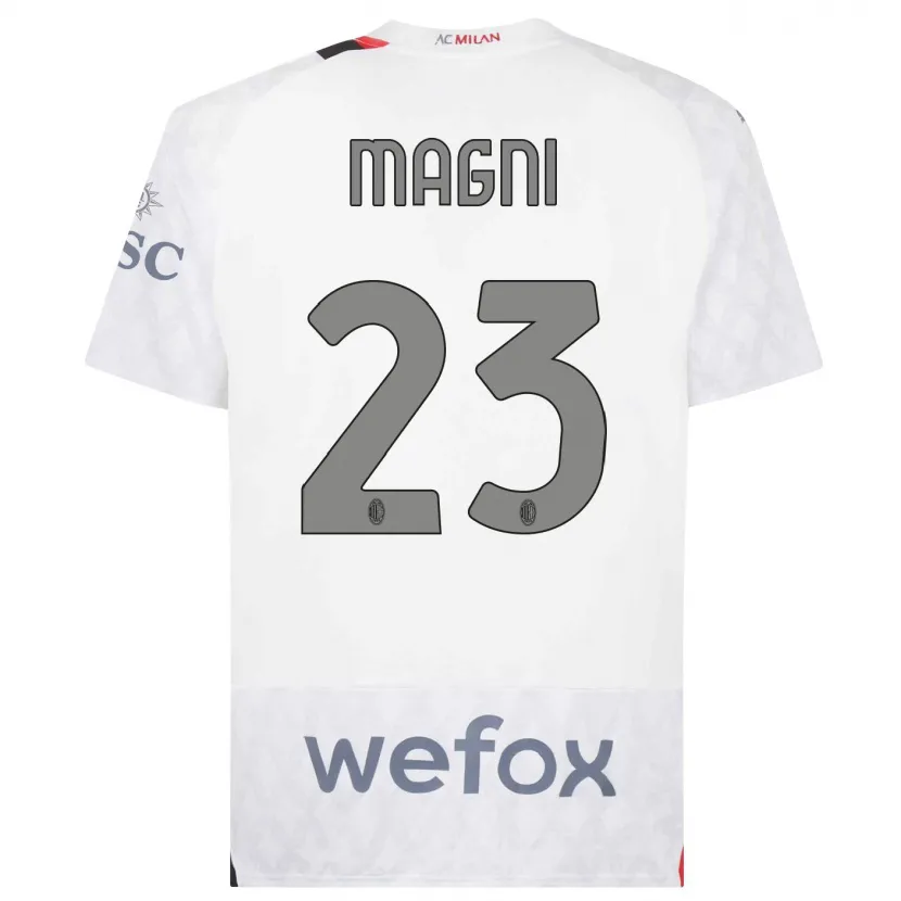 Danxen Niño Camiseta Vittorio Magni #23 Blanco 2ª Equipación 2023/24 La Camisa