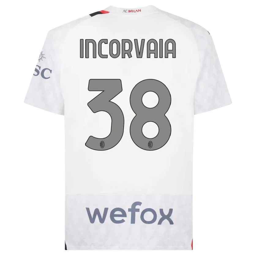 Danxen Niño Camiseta Giovanni Incorvaia #38 Blanco 2ª Equipación 2023/24 La Camisa