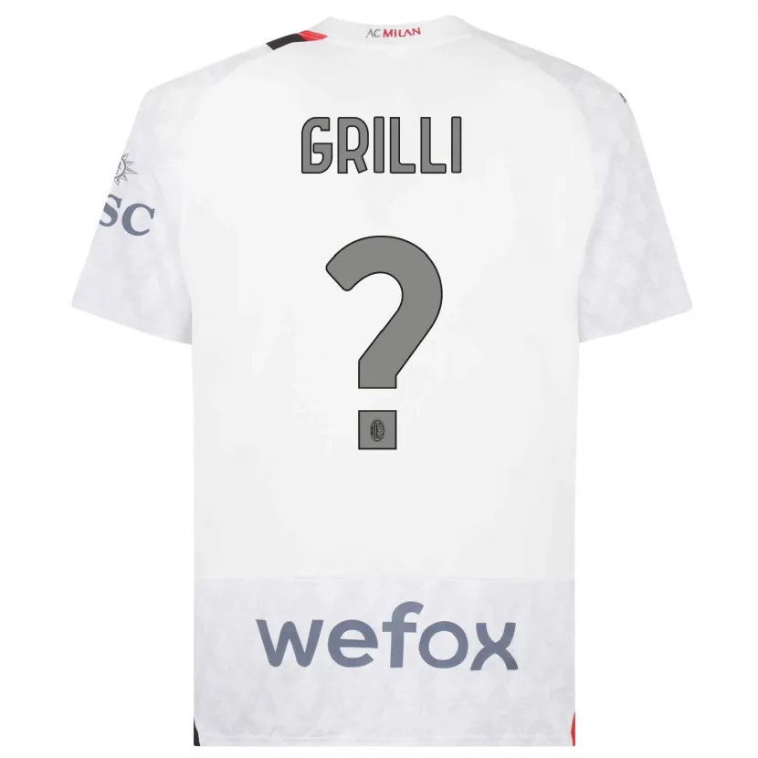 Danxen Niño Camiseta Lorenzo Grilli #0 Blanco 2ª Equipación 2023/24 La Camisa