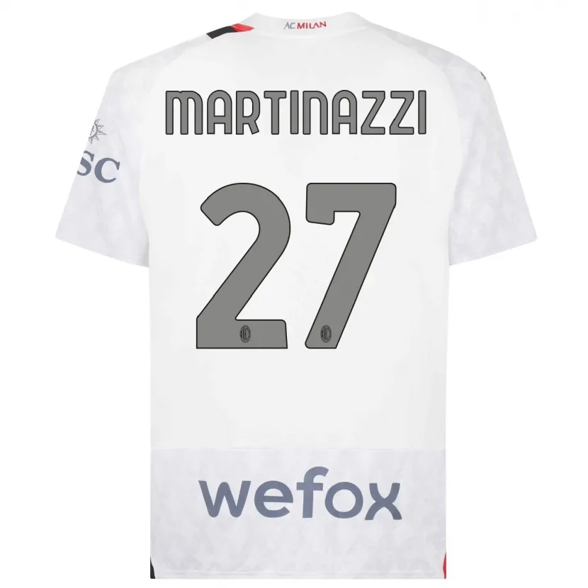 Danxen Niño Camiseta Luca Martinazzi #27 Blanco 2ª Equipación 2023/24 La Camisa