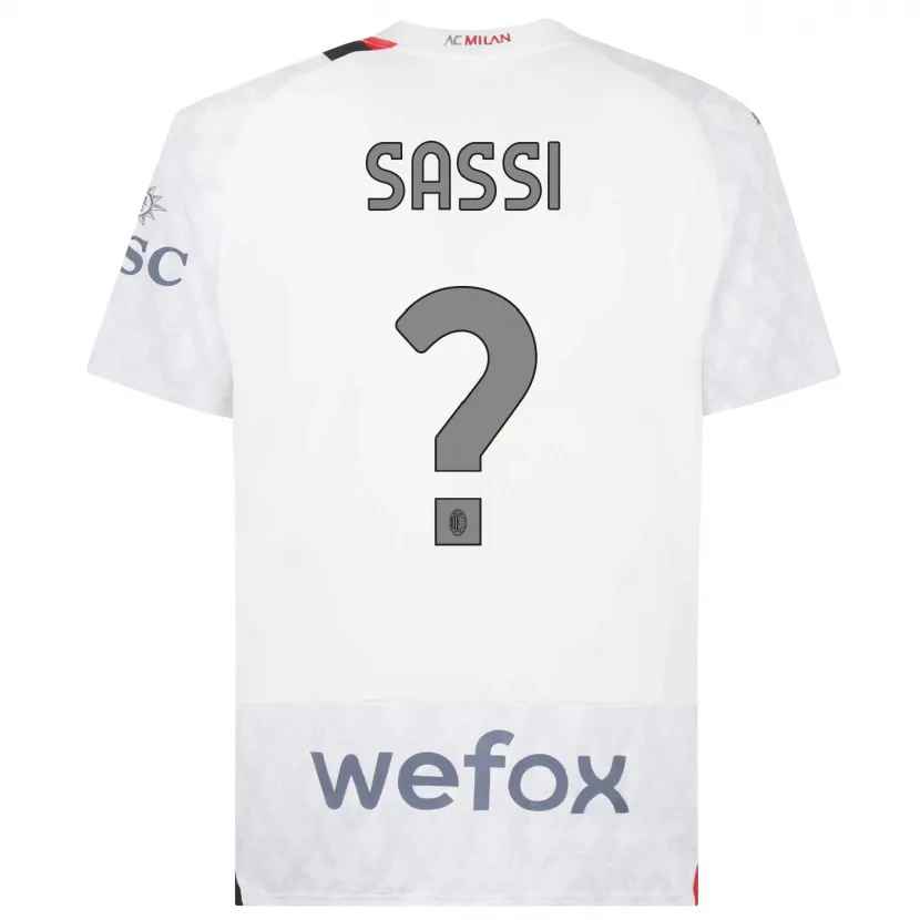 Danxen Niño Camiseta Simone Sassi #0 Blanco 2ª Equipación 2023/24 La Camisa