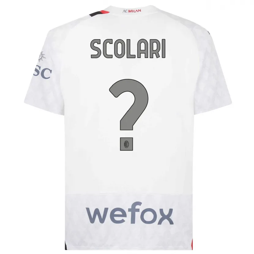 Danxen Niño Camiseta Davide Scolari #0 Blanco 2ª Equipación 2023/24 La Camisa