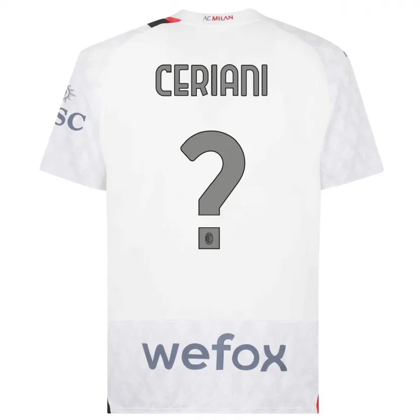 Danxen Niño Camiseta Gabriele Ceriani #0 Blanco 2ª Equipación 2023/24 La Camisa