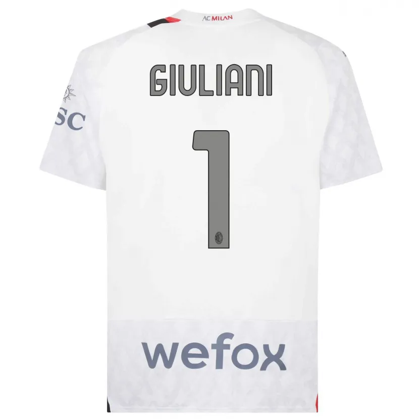 Danxen Niño Camiseta Laura Giuliani #1 Blanco 2ª Equipación 2023/24 La Camisa