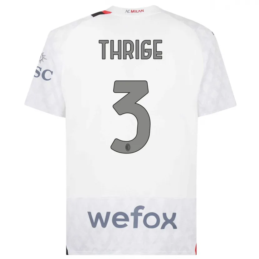 Danxen Niño Camiseta Sara Thrige #3 Blanco 2ª Equipación 2023/24 La Camisa