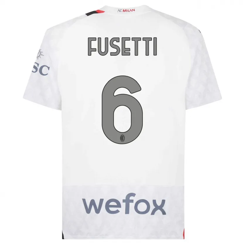 Danxen Niño Camiseta Laura Fusetti #6 Blanco 2ª Equipación 2023/24 La Camisa