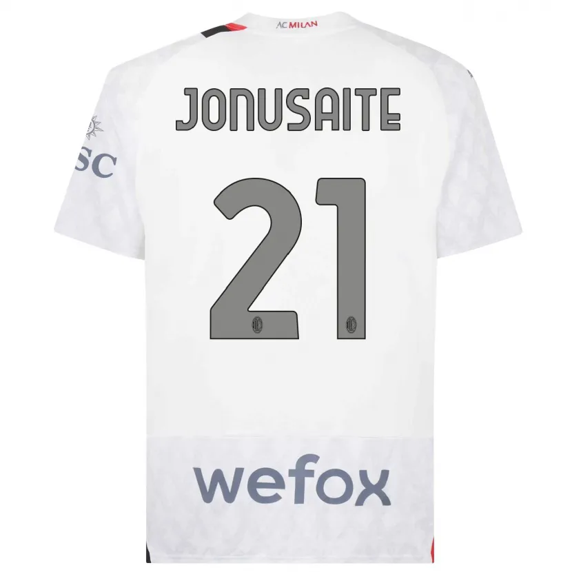 Danxen Niño Camiseta Rimante Jonusaite #21 Blanco 2ª Equipación 2023/24 La Camisa