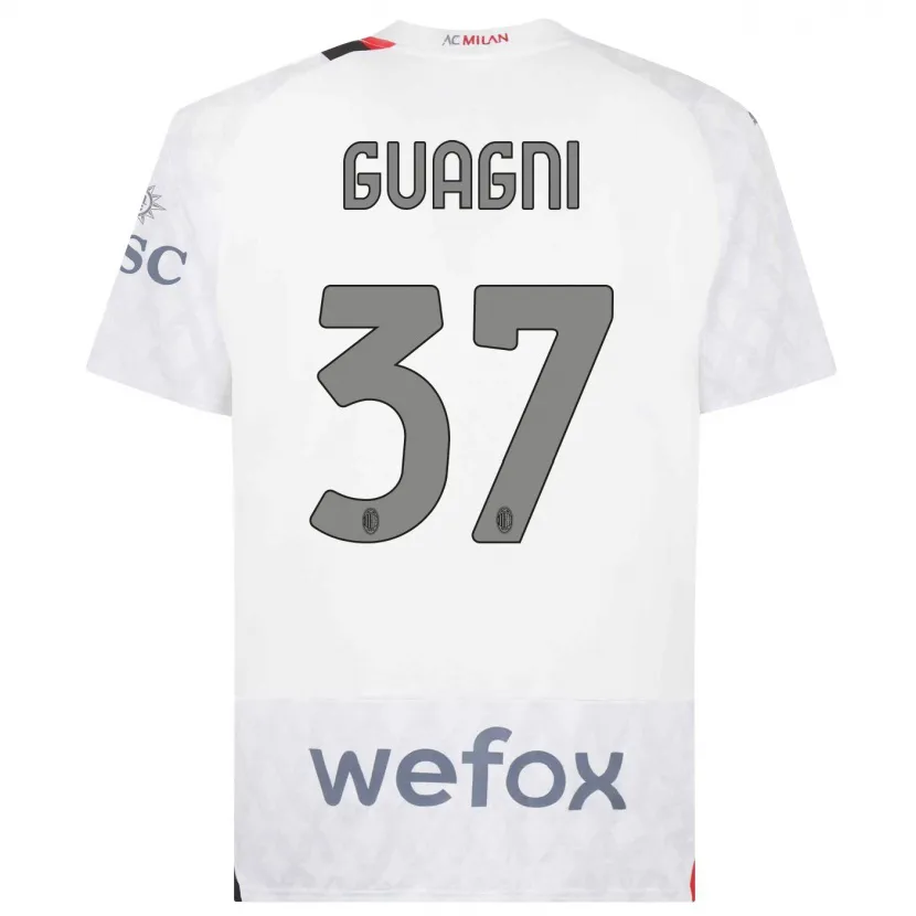 Danxen Niño Camiseta Alia Guagni #37 Blanco 2ª Equipación 2023/24 La Camisa