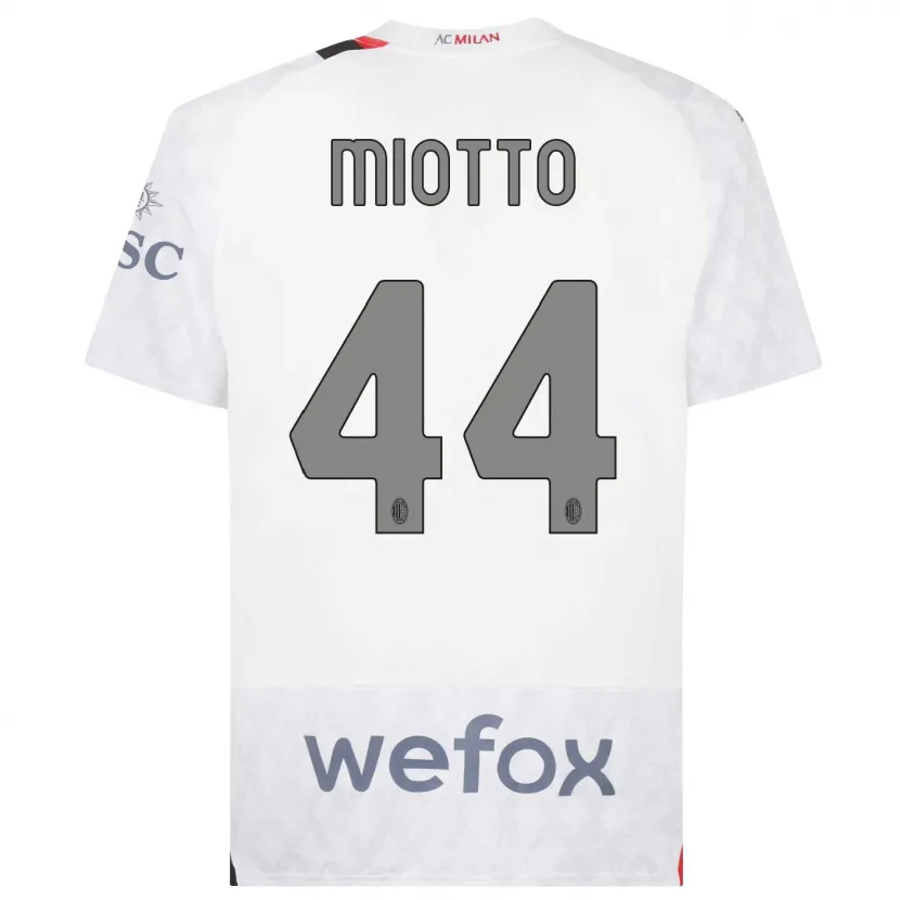 Danxen Niño Camiseta Giorgia Miotto #44 Blanco 2ª Equipación 2023/24 La Camisa