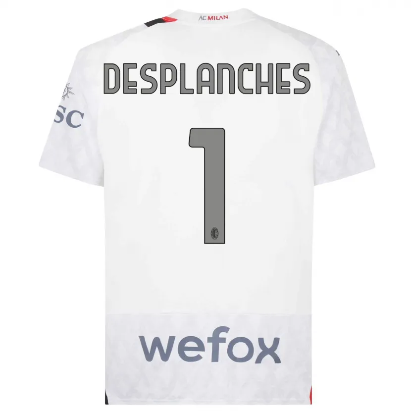 Danxen Niño Camiseta Sebastiano Desplanches #1 Blanco 2ª Equipación 2023/24 La Camisa