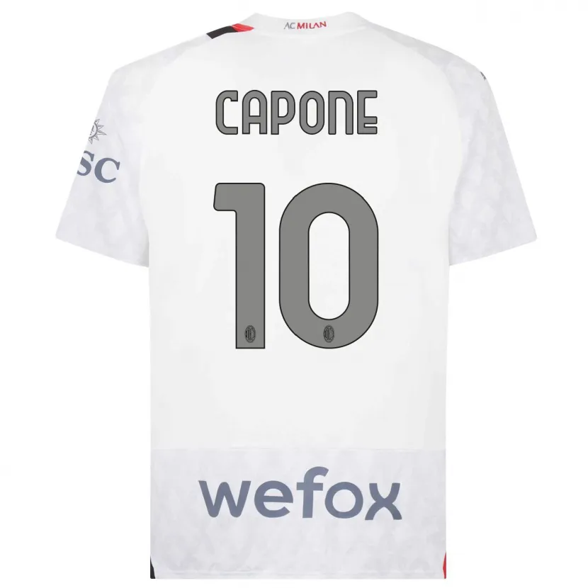 Danxen Niño Camiseta Andrea Capone #10 Blanco 2ª Equipación 2023/24 La Camisa