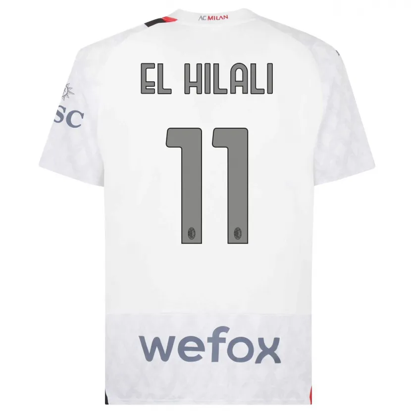 Danxen Niño Camiseta Youns El Hilali #11 Blanco 2ª Equipación 2023/24 La Camisa