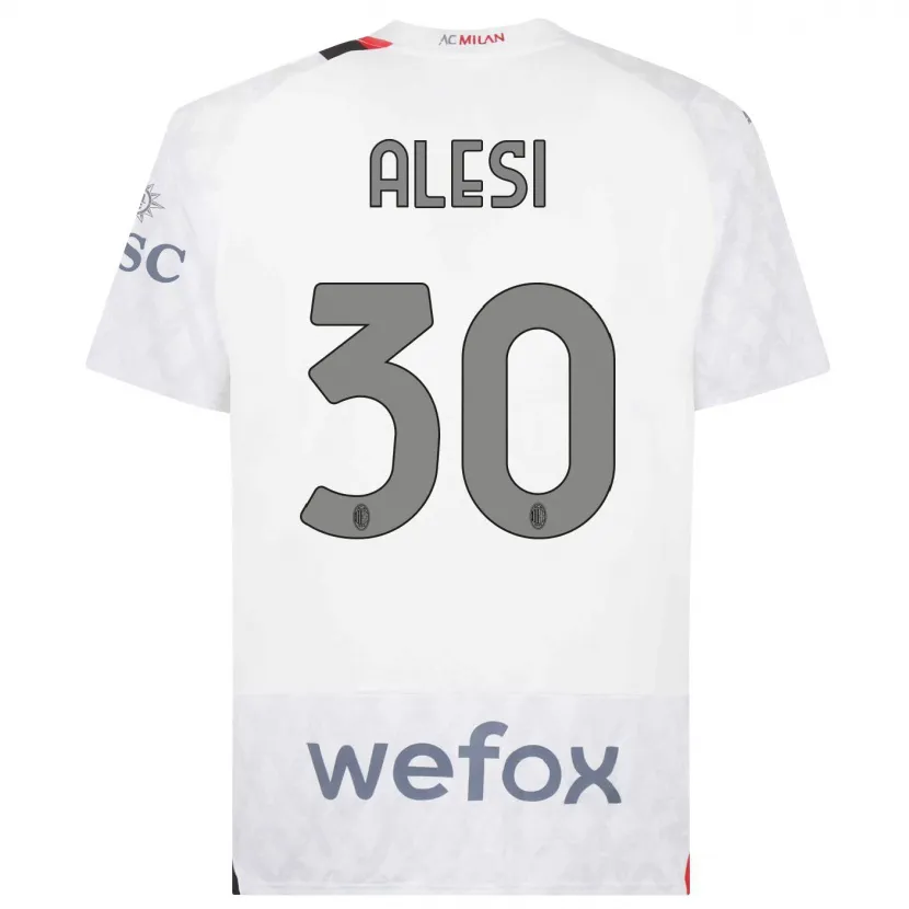 Danxen Niño Camiseta Gabriele Alesi #30 Blanco 2ª Equipación 2023/24 La Camisa