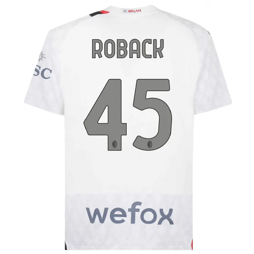 Danxen Niño Camiseta Emil Roback #45 Blanco 2ª Equipación 2023/24 La Camisa