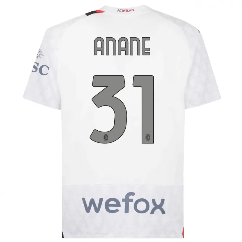 Danxen Niño Camiseta Emmanuel Anane #31 Blanco 2ª Equipación 2023/24 La Camisa