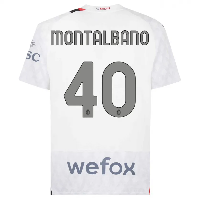 Danxen Niño Camiseta Nicolo Montalbano #40 Blanco 2ª Equipación 2023/24 La Camisa