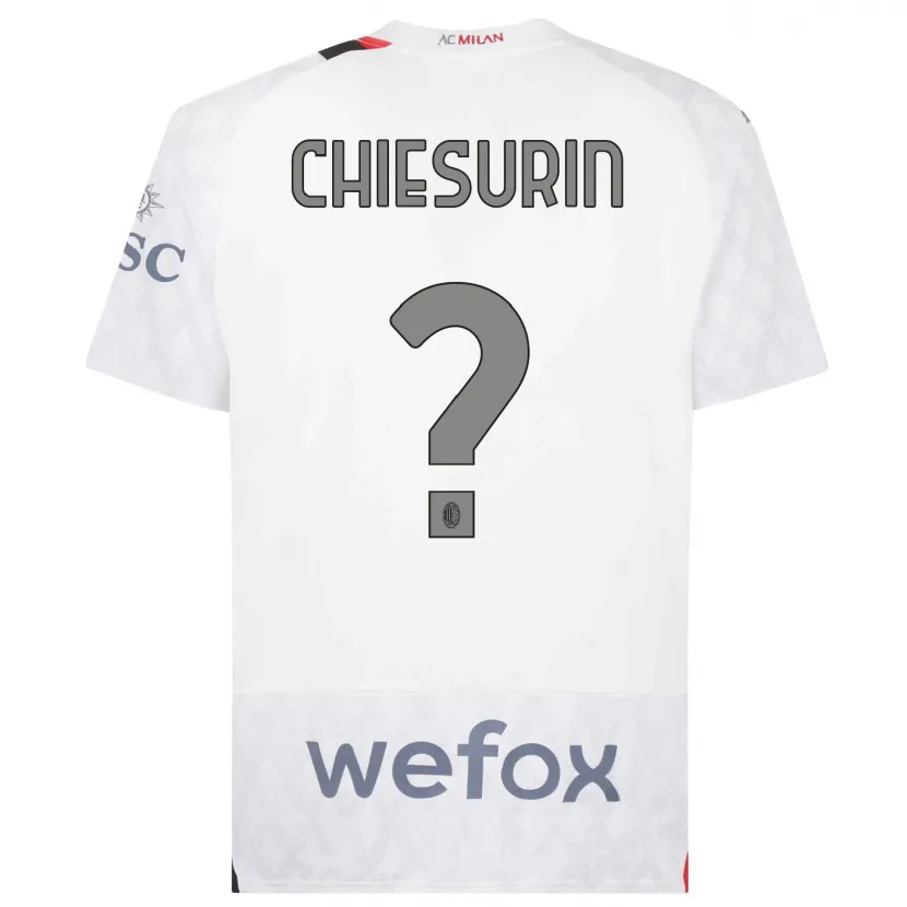 Danxen Niño Camiseta Alberto Chiesurin #0 Blanco 2ª Equipación 2023/24 La Camisa