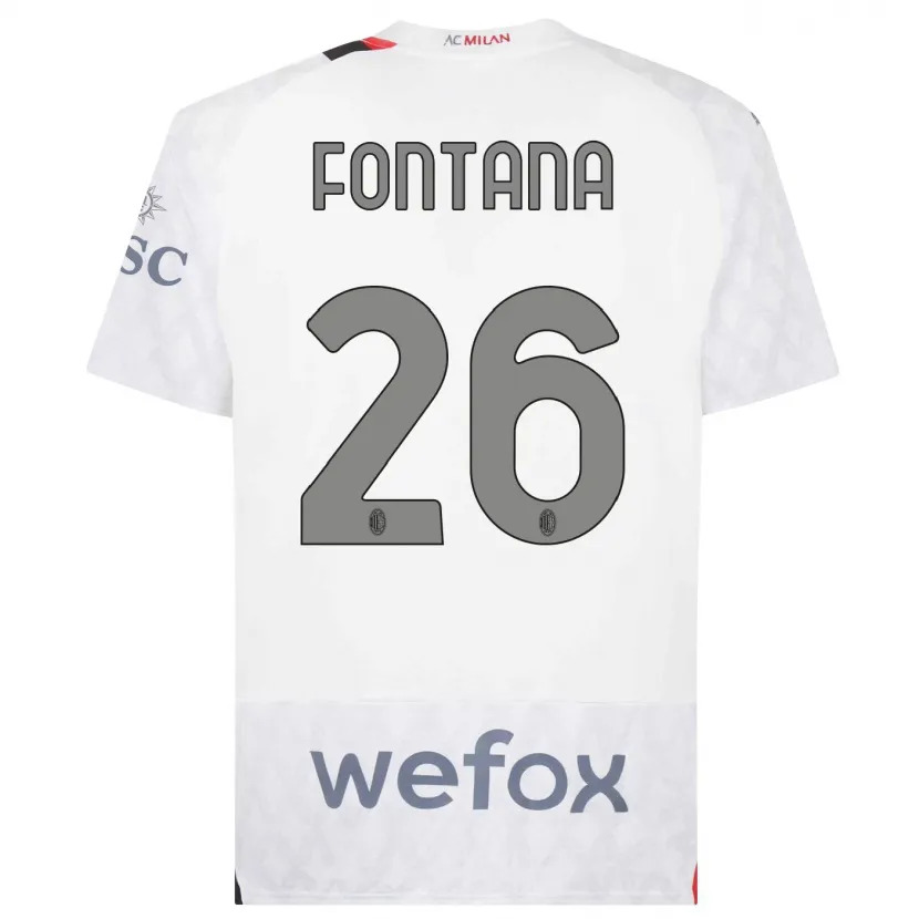 Danxen Niño Camiseta Francesco Fontana #26 Blanco 2ª Equipación 2023/24 La Camisa