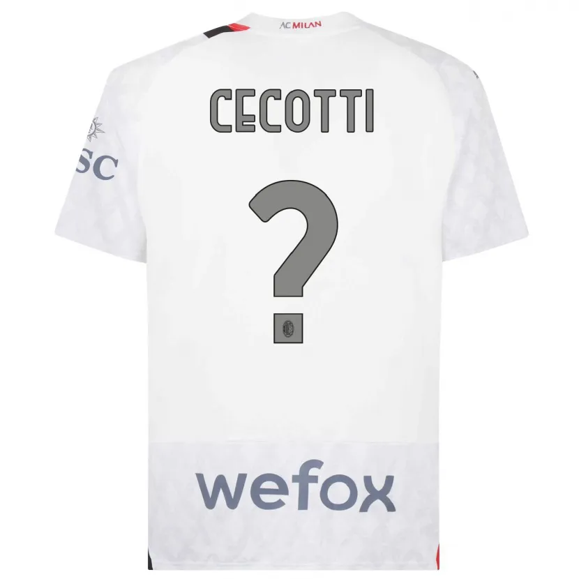 Danxen Niño Camiseta Tommaso Cecotti #0 Blanco 2ª Equipación 2023/24 La Camisa