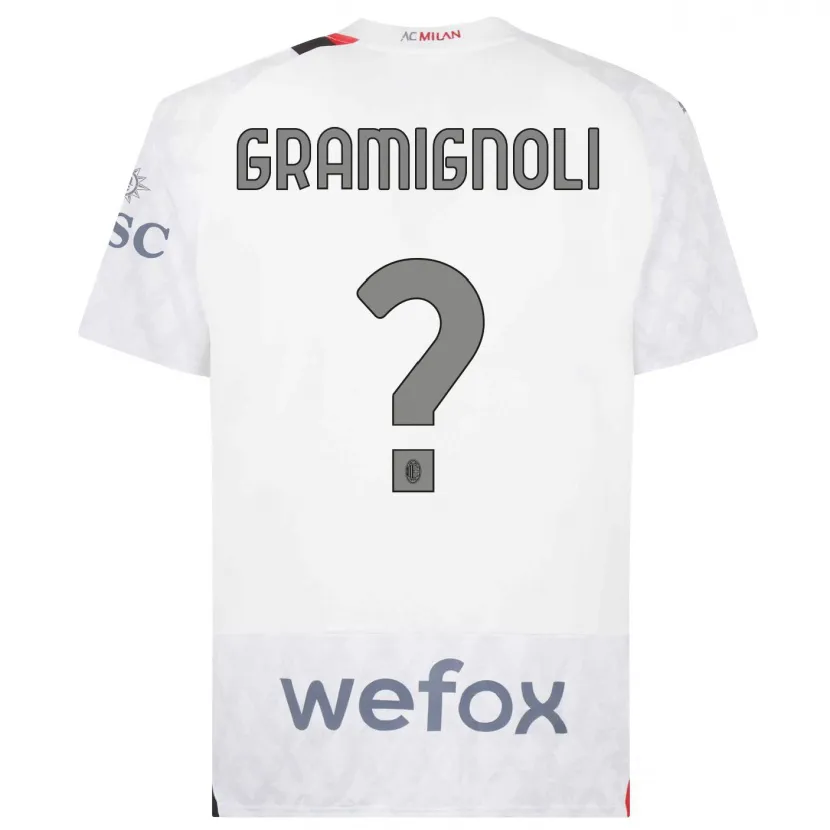 Danxen Niño Camiseta Luca Gramignoli #0 Blanco 2ª Equipación 2023/24 La Camisa