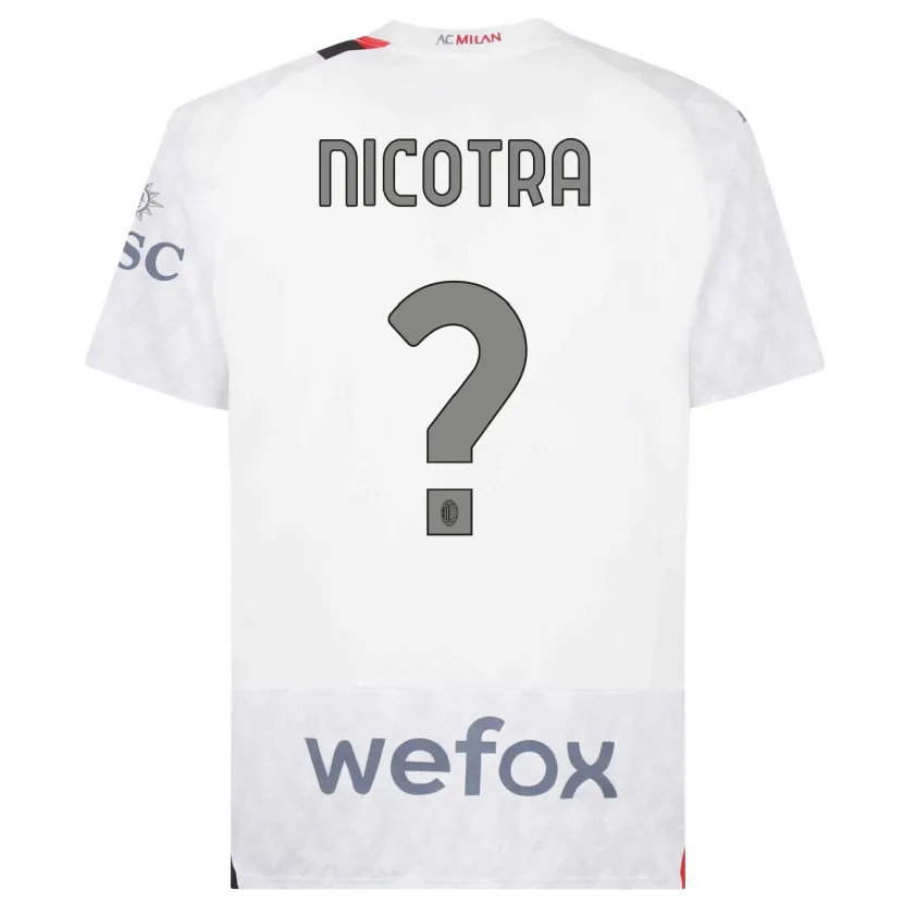 Danxen Niño Camiseta Riccardo Nicotra #0 Blanco 2ª Equipación 2023/24 La Camisa