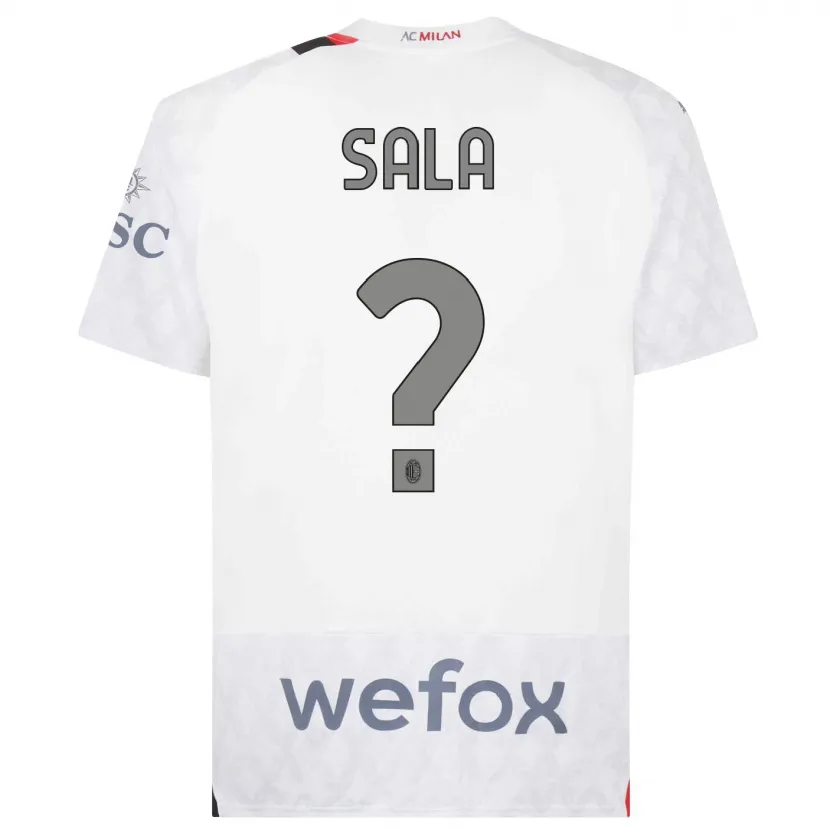 Danxen Niño Camiseta Mattia Sala #0 Blanco 2ª Equipación 2023/24 La Camisa