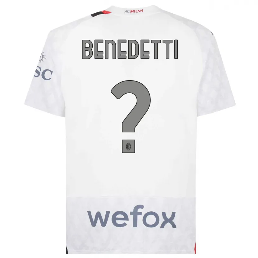 Danxen Niño Camiseta Emanuele Benedetti #0 Blanco 2ª Equipación 2023/24 La Camisa