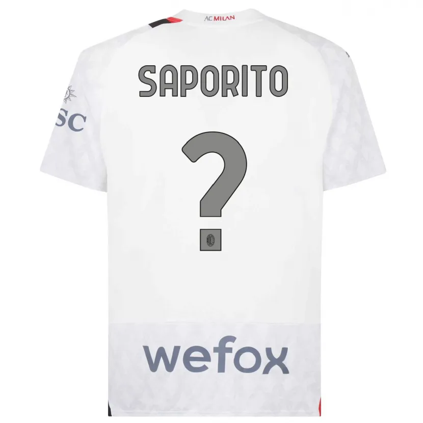 Danxen Niño Camiseta Riccardo Saporito #0 Blanco 2ª Equipación 2023/24 La Camisa