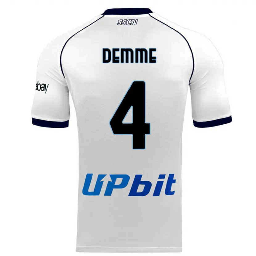 Danxen Niño Camiseta Diego Demme #4 Blanco 2ª Equipación 2023/24 La Camisa