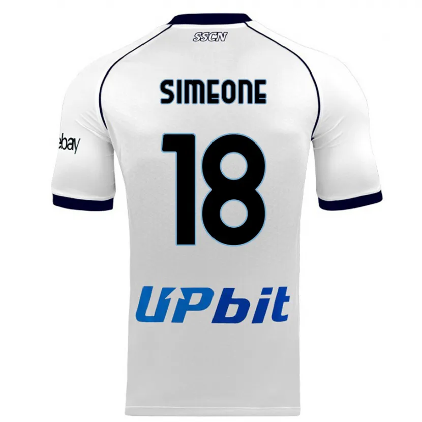 Danxen Niño Camiseta Giovanni Simeone #18 Blanco 2ª Equipación 2023/24 La Camisa