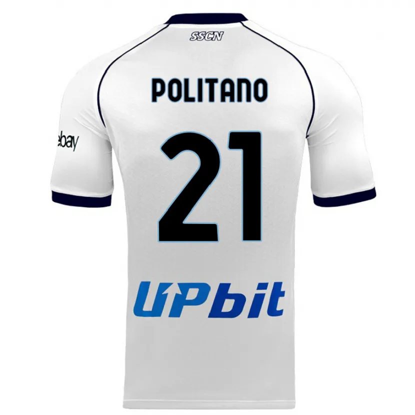 Danxen Niño Camiseta Matteo Politano #21 Blanco 2ª Equipación 2023/24 La Camisa