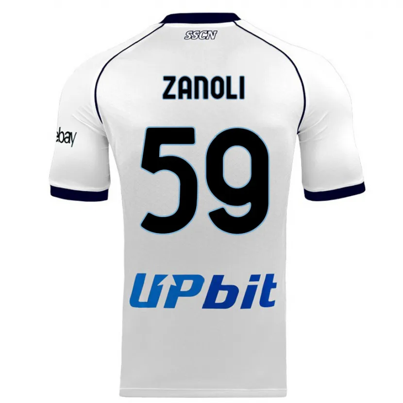 Danxen Niño Camiseta Alessandro Zanoli #59 Blanco 2ª Equipación 2023/24 La Camisa