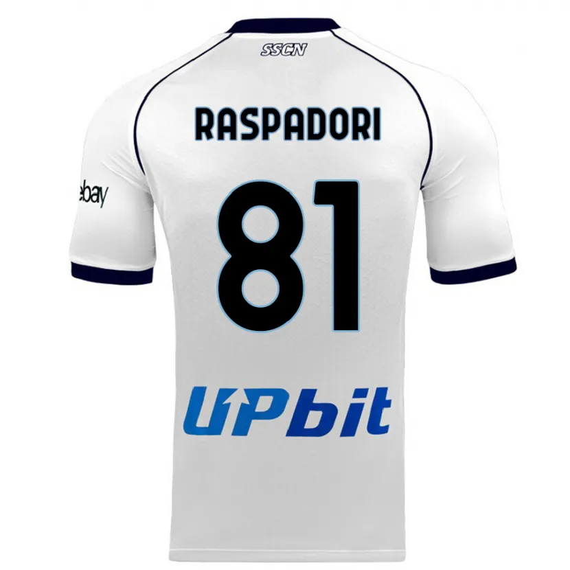 Danxen Niño Camiseta Giacomo Raspadori #81 Blanco 2ª Equipación 2023/24 La Camisa