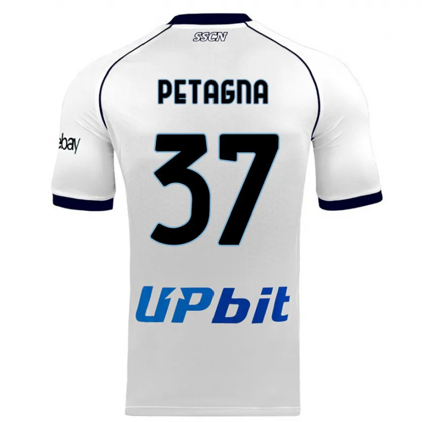 Danxen Niño Camiseta Andrea Petagna #37 Blanco 2ª Equipación 2023/24 La Camisa