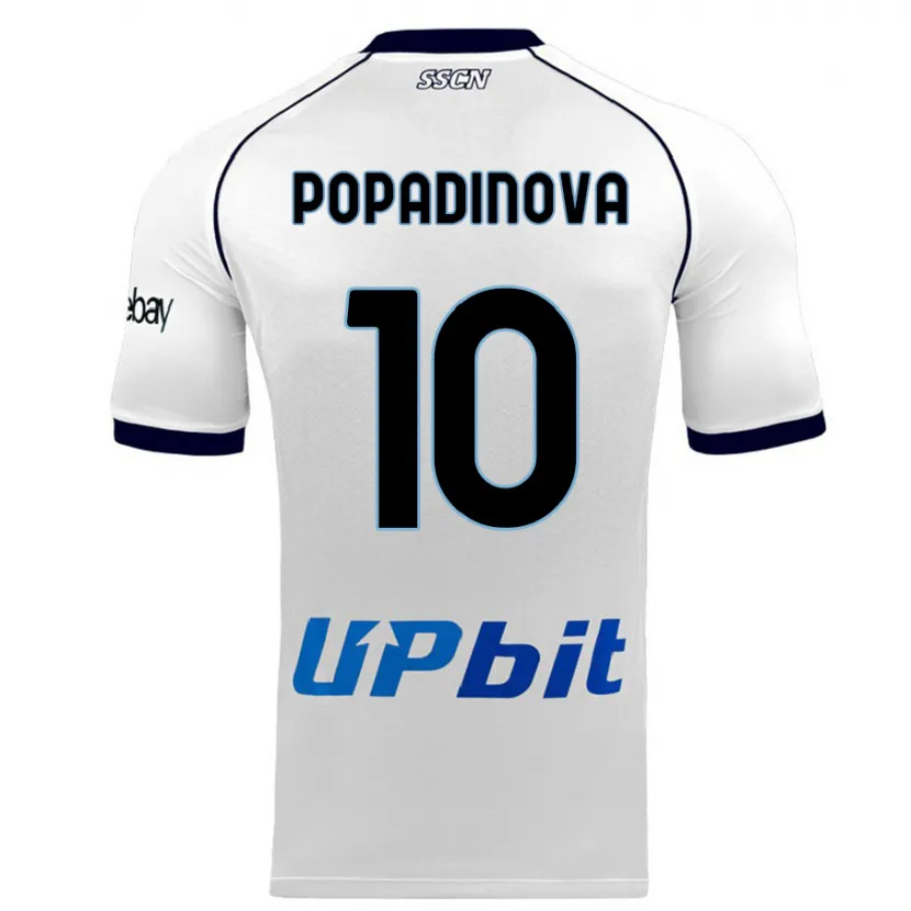 Danxen Niño Camiseta Evdokiya Popadinova #10 Blanco 2ª Equipación 2023/24 La Camisa