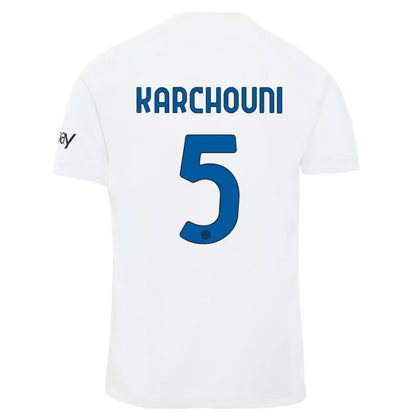 Danxen Niño Camiseta Ghoutia Karchouni #5 Blanco 2ª Equipación 2023/24 La Camisa