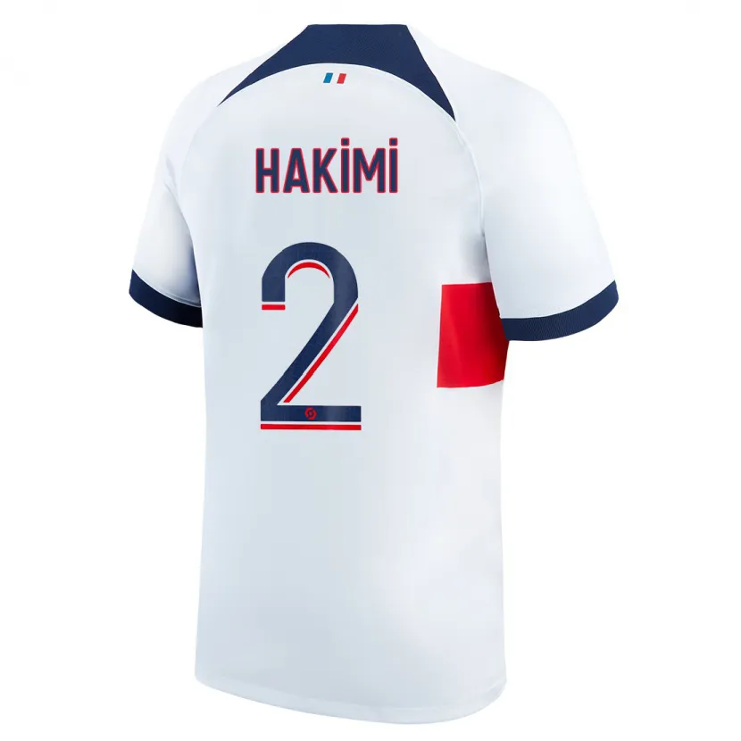 Danxen Niño Camiseta Achraf Hakimi #2 Blanco 2ª Equipación 2023/24 La Camisa