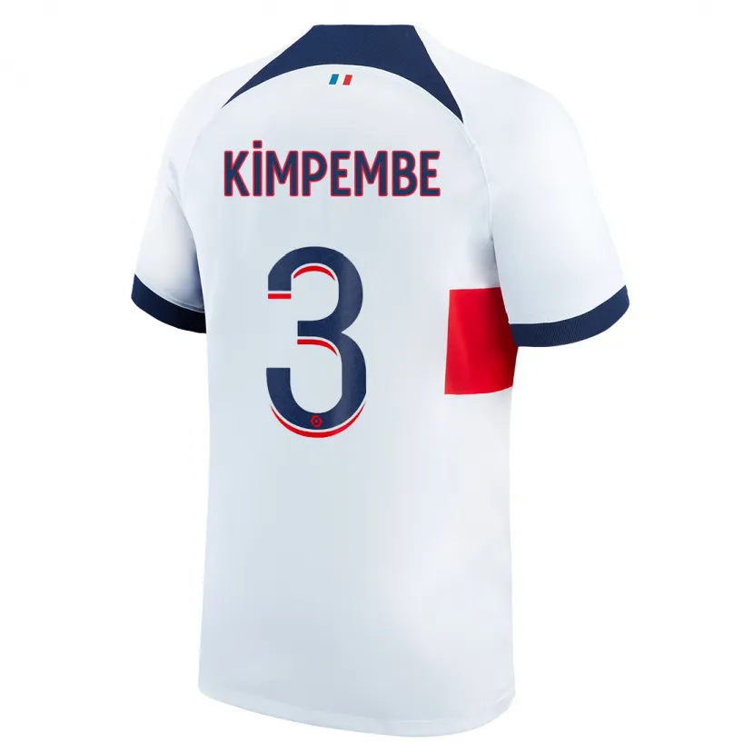 Danxen Niño Camiseta Presnel Kimpembe #3 Blanco 2ª Equipación 2023/24 La Camisa