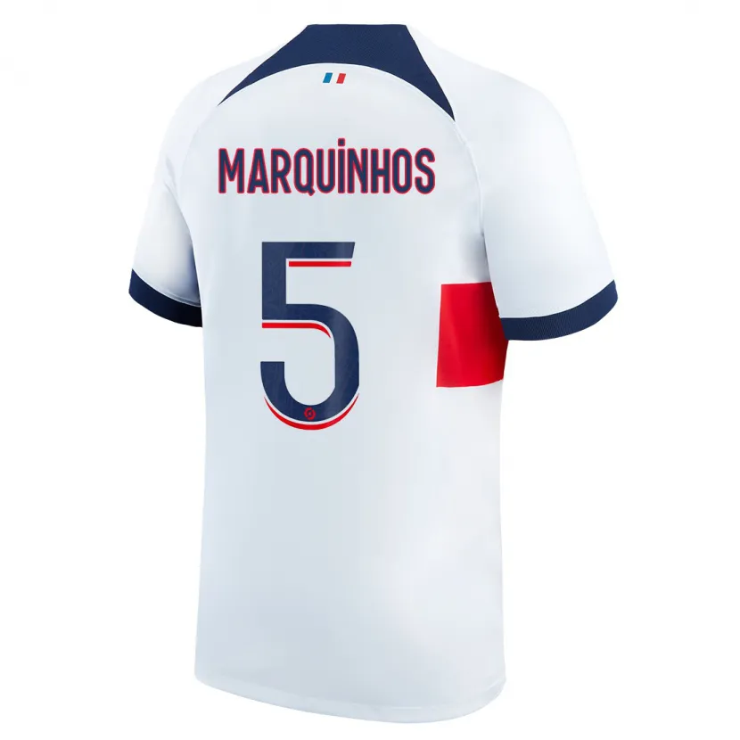 Danxen Niño Camiseta Marquinhos #5 Blanco 2ª Equipación 2023/24 La Camisa