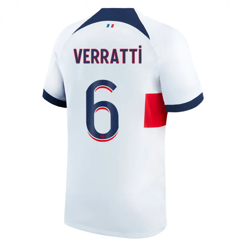 Danxen Niño Camiseta Marco Verratti #6 Blanco 2ª Equipación 2023/24 La Camisa